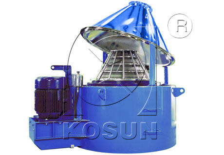 The vertical centrifuge is capable of processing over 50 tons per hour