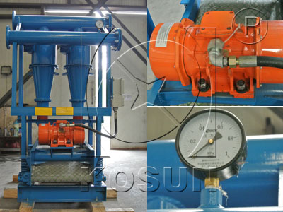 Desander function in mud cleaning system of solids control system